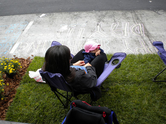 A mom and her little one enjoy the SFBC site. Photo: sfbike