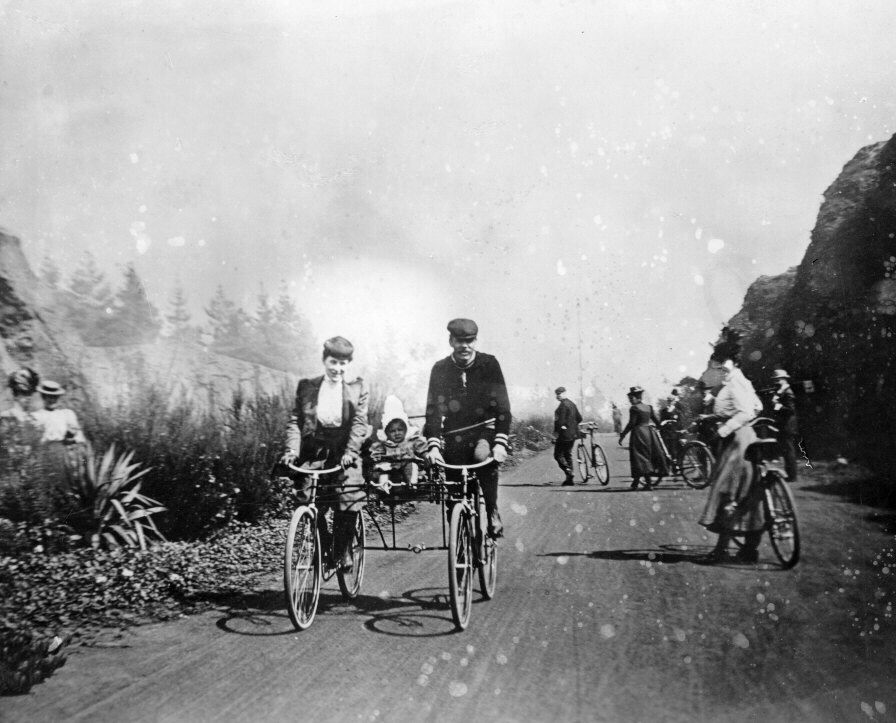 Cycling in Golden Gate Park in the 1890s.