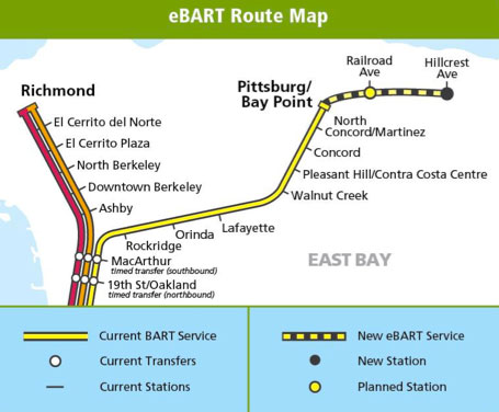 eBART route map. Image: BART