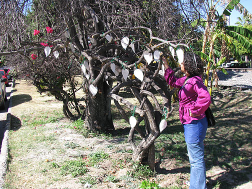 The dead tree with living "leaves."