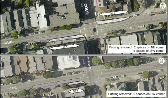 The proposal has been modified to include 9-foot sidewalks in both directions. Image: SFMTA