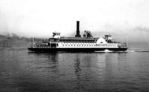 The Southern Pacific Company's Bay City ferry plies the waters of San Francisco Bay sometime between 1870 and 1900