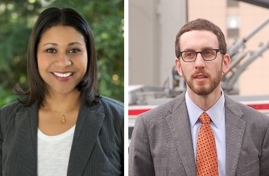 Supervisors London Breed and Scott Wiener debated the merits of pandering to cars-first voters last week. Photo left: Office of London Breed, Photo right: Aaron Bialick