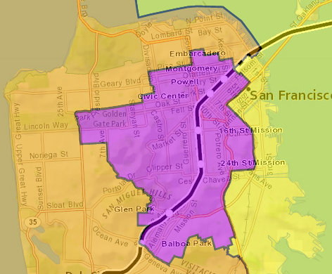 BART District 8 is shown in orange on the left. Image: BART