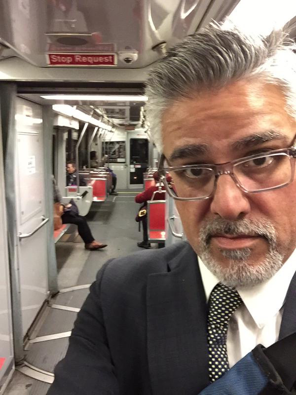 Supervisor John Avalos, one of six supes to get on board with SFTRU's 22-day Muni riding challenge, tweeted a photo early.