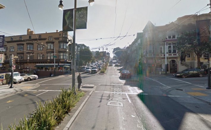 Divisadero, looking southbound at Haight. Photo: Google Street View