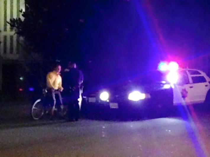 SFPD was spotted ticketing bike commuters on the Wiggle as late as 11:30 p.m. last night. Help by filming the crackdown on your commute. Photo: Kristin Tieche