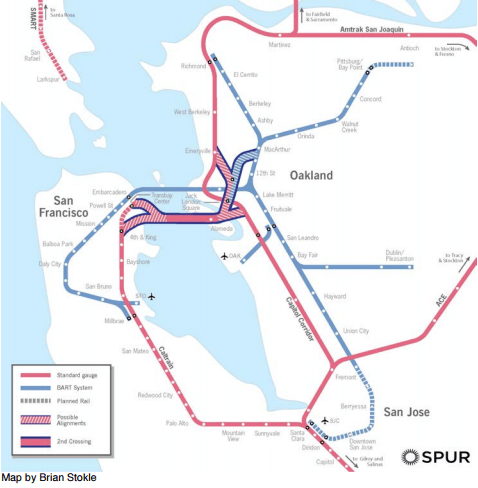One of SPURs proposed alternatives is for standard-rail only. Image from: SPUR