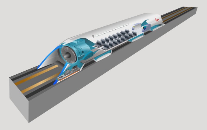Hyperloop cutaway drawing. Image from SpaceX.