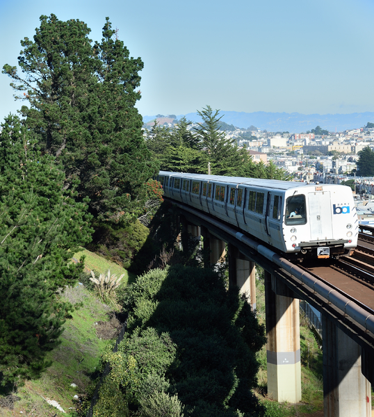 BART in San Francisco. The foundations of columns have been excavated and reinforced. Image: Wikipedia Commons.