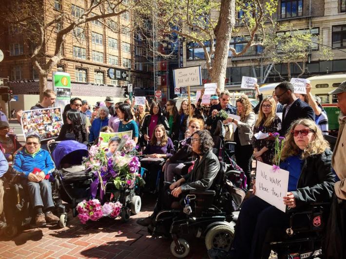 Family, friends and advocates attend a memorial for Thu Phan. Photo: JikaiahStevens.