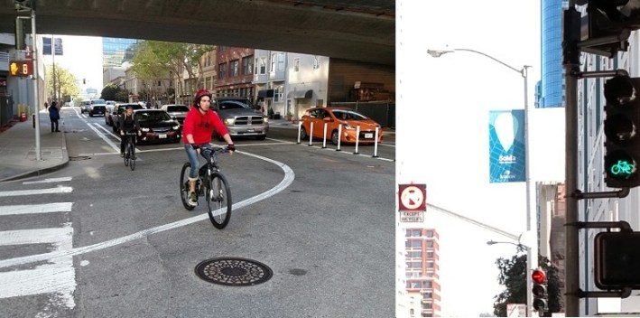 A new phased signal makes Folsom and Essex a little less crazy to bike across. Source: SFMTA.
