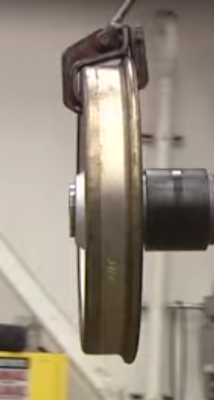 BART wheels have a flat surface where it makes contact with the rail. Image: BART promotional video
