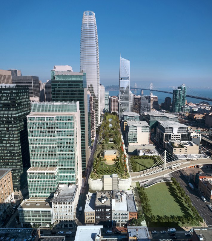 Under current plans, it seems unclear when trains will reach Transbay. Image: by steelblue for Pelli Clarke Pelli.