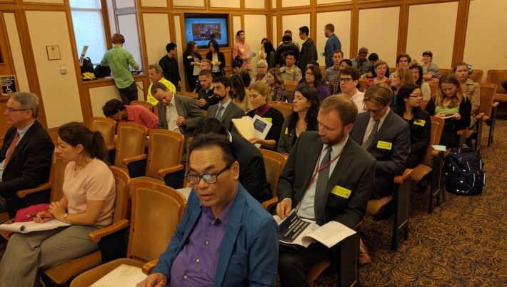 Some 40 advocates and city officials attended the meeting at SF City Hall. Photo: Streetsblog.