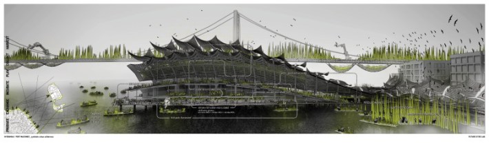 The Hydramax proposal envisions jutting out into the San Francisco Bay. Image: Future Cities Lab.