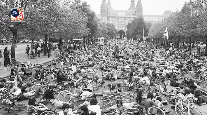 It took protests such as this to get safe infrastructure in the Netherlands. Photo: BicycleDutch Blog.