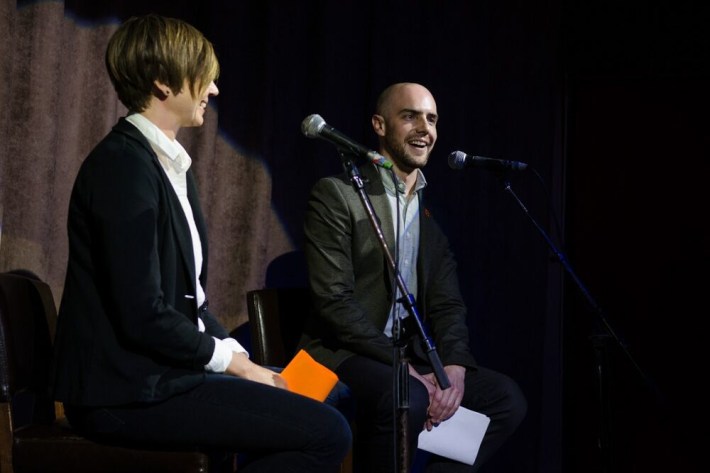 Kristin Smith moderated a member Q&A with Bike Coalition director Brian Wiedenmeier