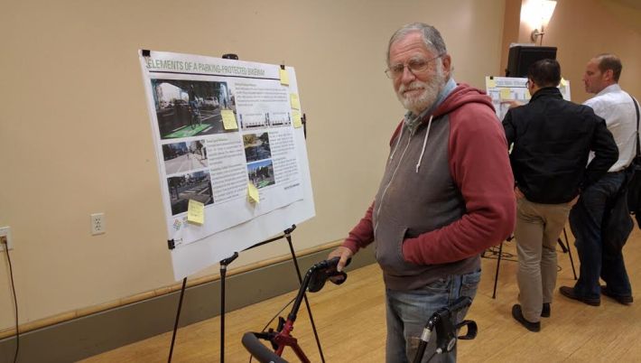 Mel Beatle, an advocate for seniors, also supports protected bike lanes on 7th and 8th. Photo: Streetsblog.