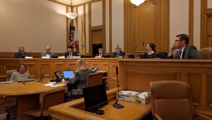 The seven-members of the SFMTA board unanimously approved boarding islands, transit-only lanes, and stop consolidation on the L-Taraval. Photo: Streetsblog.