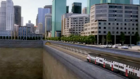 A rendering of the planned downtown extension of Caltrain to the Transbay Transit Center. Image: Transbay Construction Authority