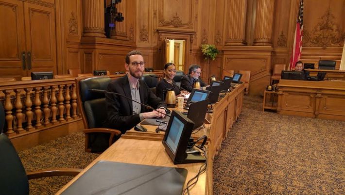 Supervisors Wiener, Cohen and Peskin listened to presentations on the subway plan. Photo: Streetsblog