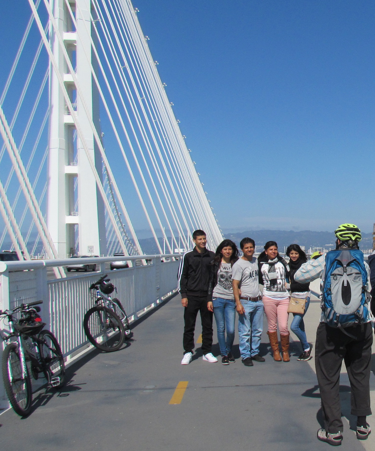 Taking pictures at the end of the Alex Zuckermann Bike Path is a popular activity. All photos: Melanie Curry