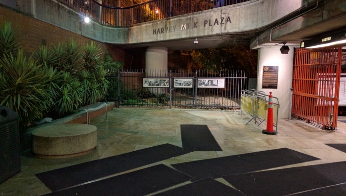 The current memorial to Harvey Milk at Castro station. Photo: Streetsblog