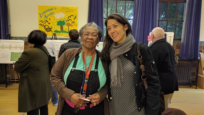 Jeanette Dupas and Dawn Nakano at the open house. Photo: Streetsblog/Rudick