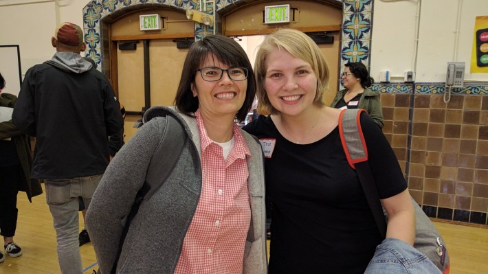 Natalie Burdick and Josie Ahrens from Walk SF. Photo: Streetsblog/Rudick