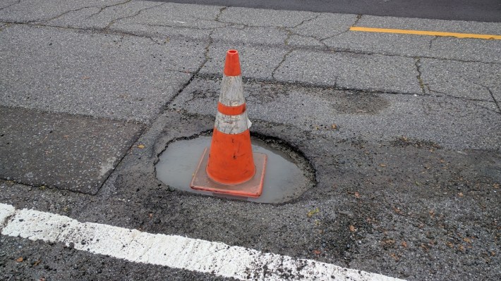 Streetsblog hopes KK will provide enough money to fix the road surface. Photo: Streetsblog/Rudick