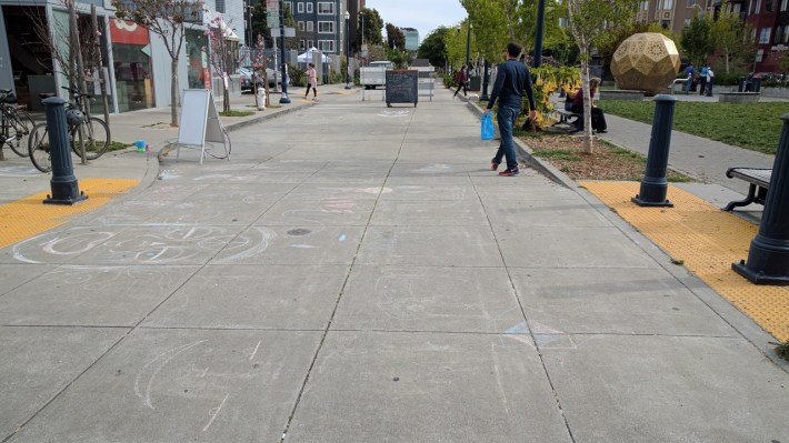 The portion of Octavia, from Linden to Hayes, adjacent to Patricia’s Green, that was closed to cars this week.