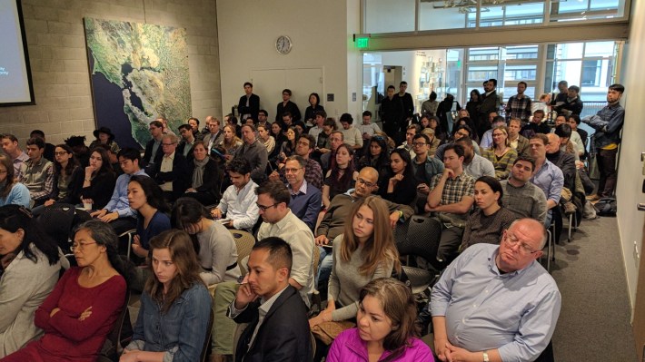 The overflow crowd at last night's discussion of Public-Private Partnership in transportation.