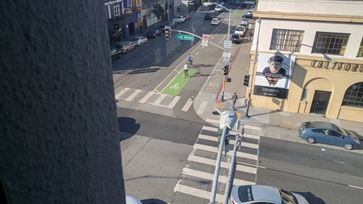 The intersection of Folsom and 8th, as seen from the conference room used by the SFBC SoMa committee. Photo: Streetsblog/Rudick