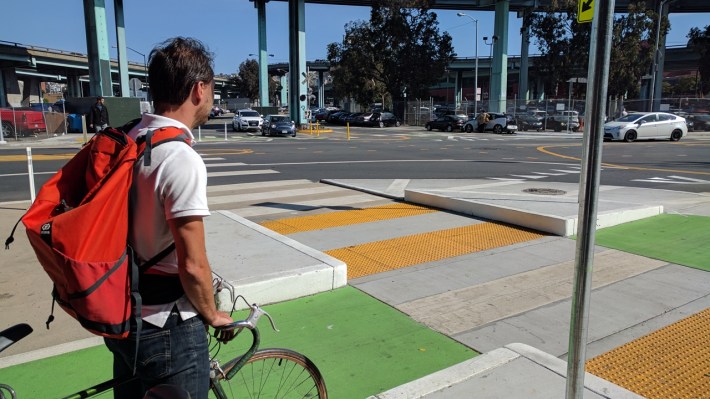 San Francisco's only protected intersection at 9th and Division.