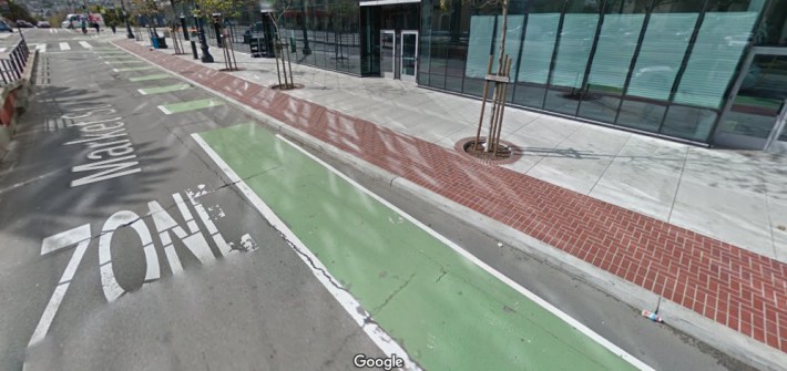 There's already a protected bike lane on Upper Market. Were just not using our imagination. Image: Google Maps