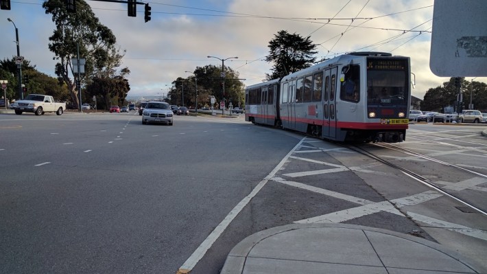 Lots of transit at St. Francis Circle, but no density. Photo: Streetsblog/Rudick