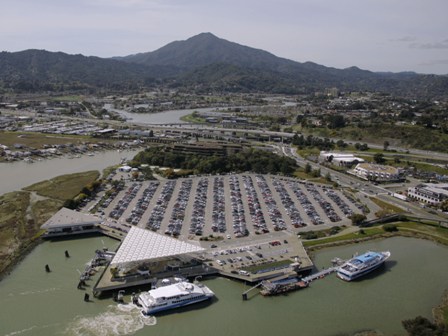 The Larkspur Ferry Terminal, with its total lack of housing. A train station will open here later this year. Photo: Golden Gate Bridge District