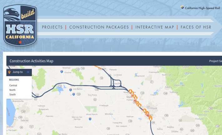 The CaHSRA interactive web page lets you look at construction updates. Image: CaHSRA