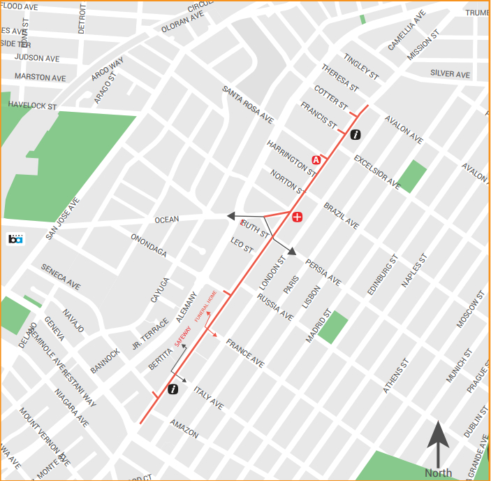 A map of yesterday's Sunday Streets