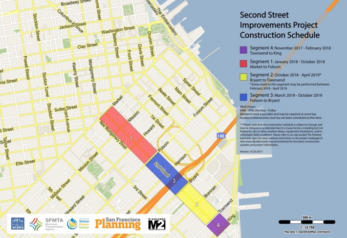 Second Street Streetscape Improvemnts Project Segments Map-SM [102517]