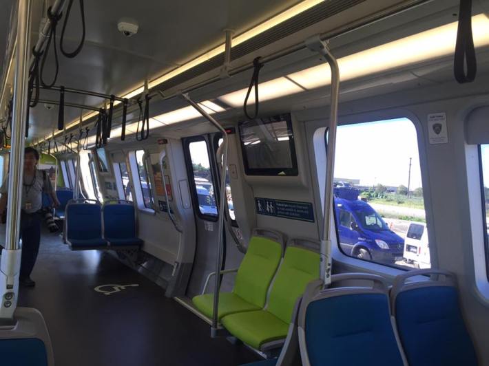 The interior of one of BART's new cars. RM-3 will enable the agency to buy more cars and provide more service on its ever expanding system. Image: Streetsblog/Rudick