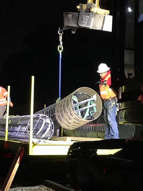 Rebar for the foundations of the cantenary poles. Photo: Caltrain