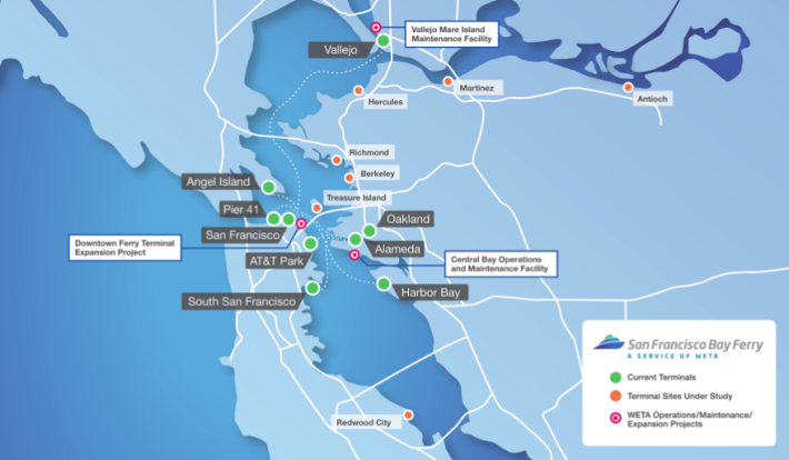 A look at where ferries go now. And where they will go in the future. Image: WETA