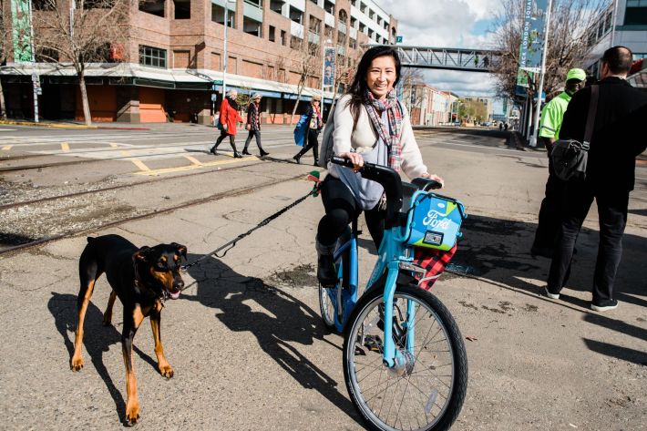People say bike-share is for the dogs? Photo: Annie Hall