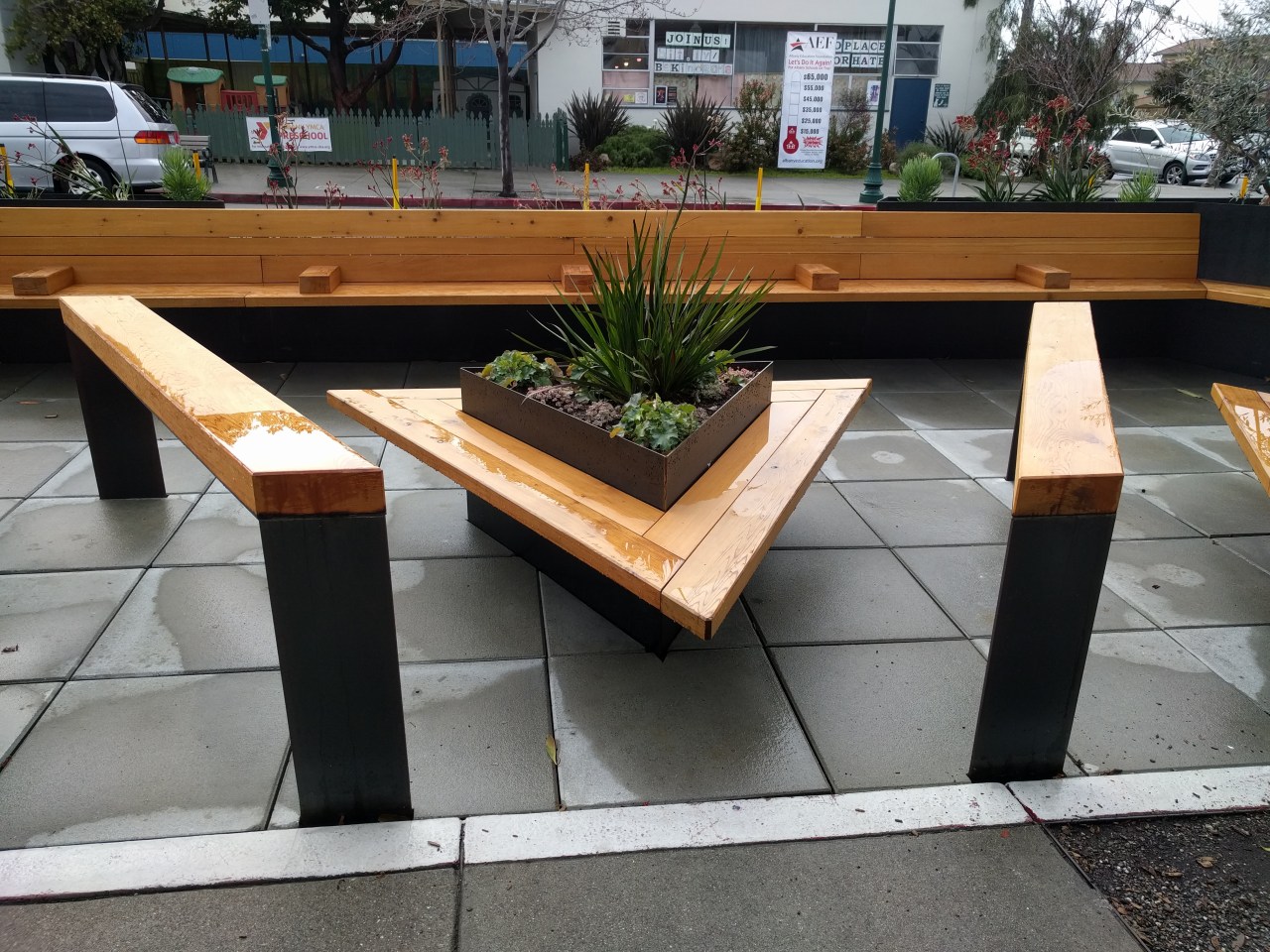 Solano Ave parklets/bus boarding island