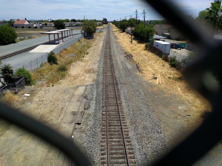 One of two rail lines that parrallel the eBART alignment.