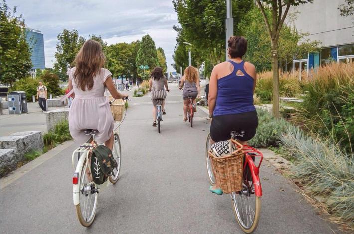 Another section of the seawall through Vancouver's downtown. Photo: Bruntlett