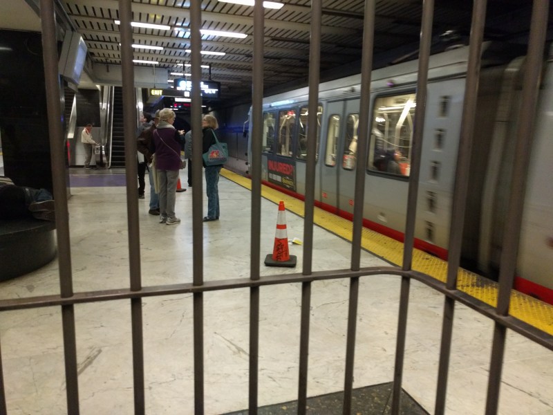 The bars between Muni and BART--a powerful symbol of the lack of integration and customer focus among Bay Area transit agencies. Photo: Streetsblog/Rudick