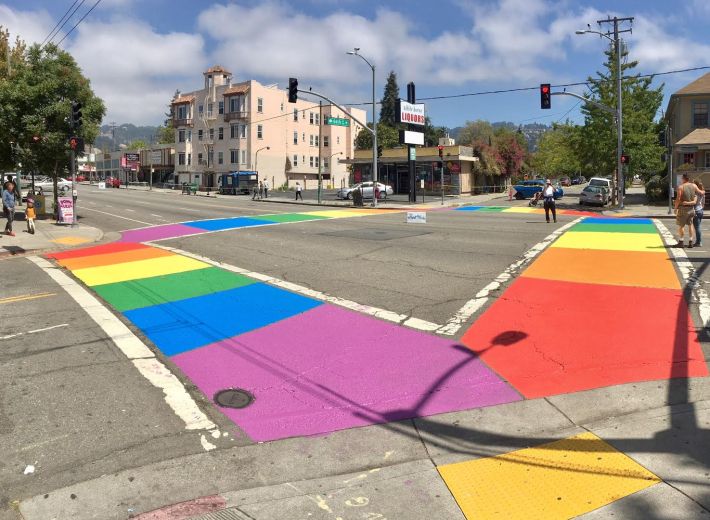 The new crossings, right after the paint dried. Photo: Dave Campbell